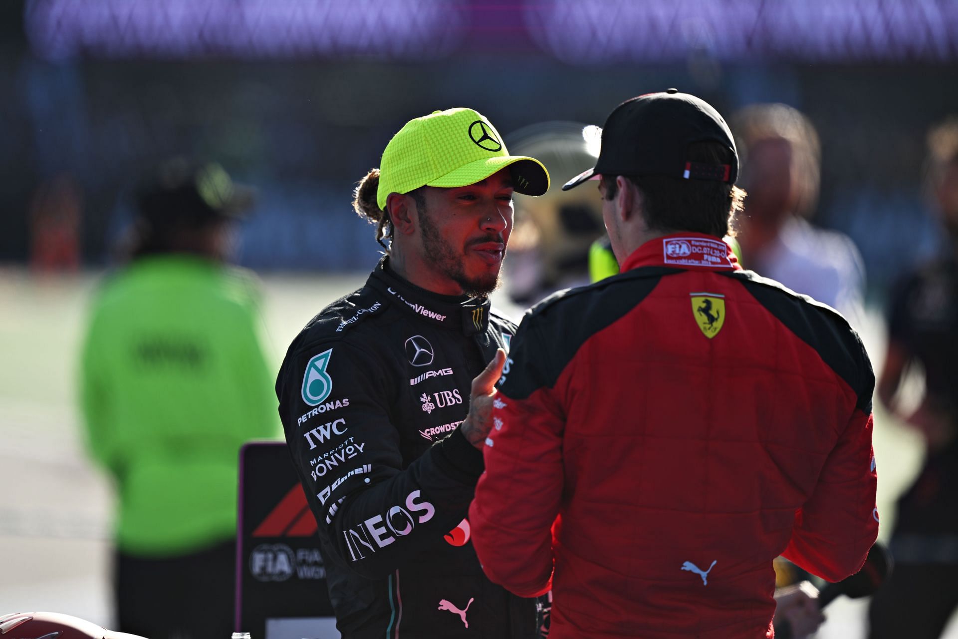 Lewis Hamilton and Charles Leclerc