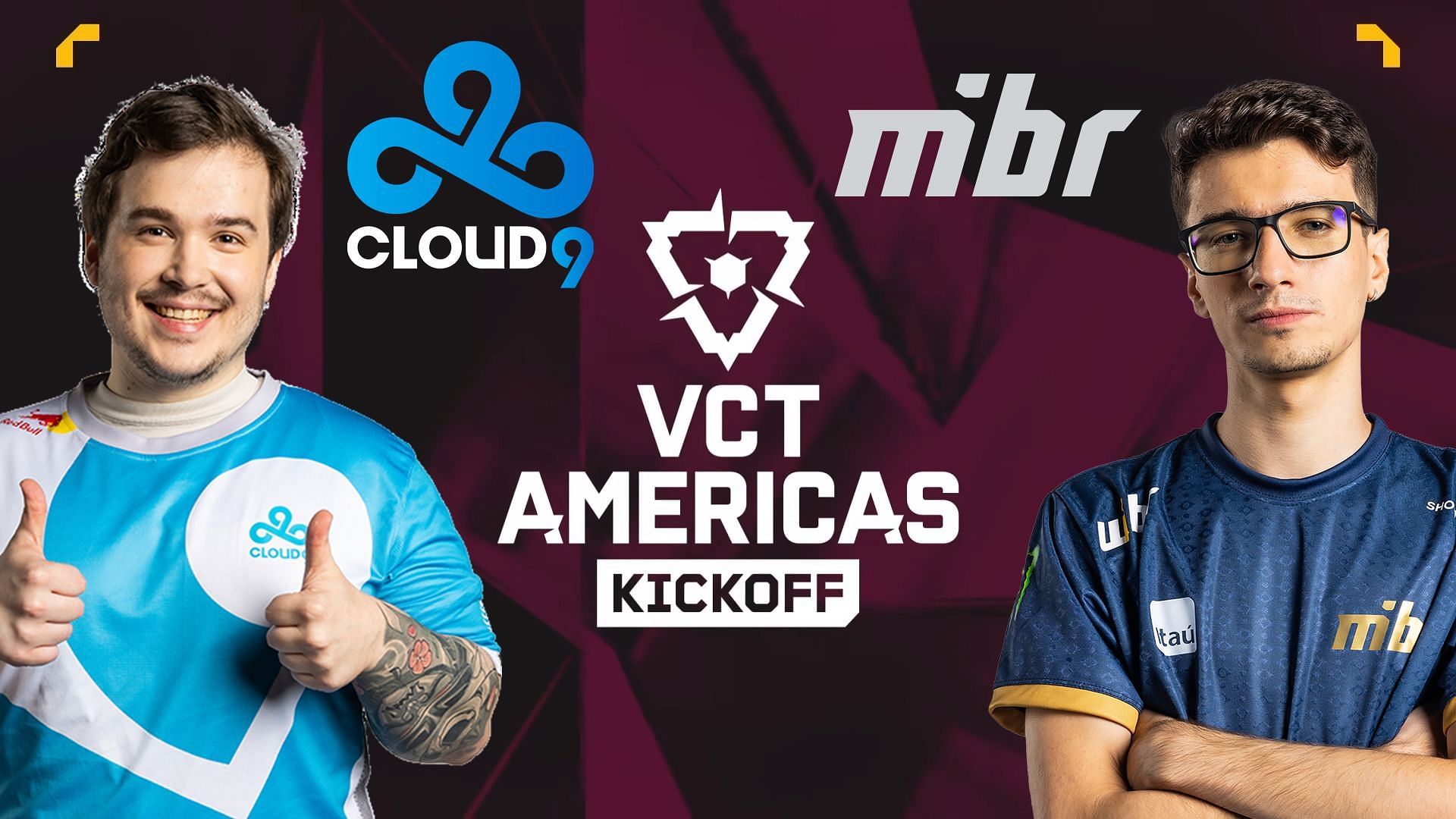 Cloud9 vs MIBR at VCT Americas Kickoff (Image via Riot Games, Cloud9 and MIBR)