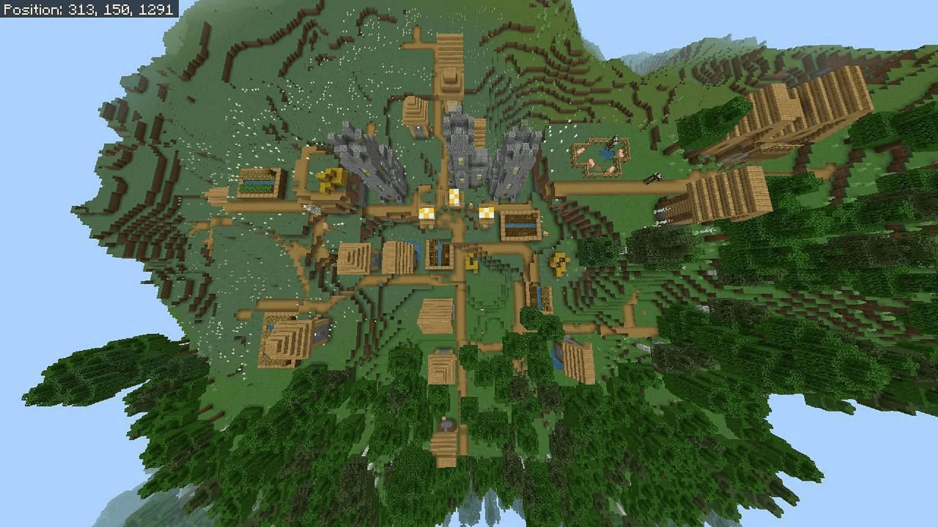This Minecraft seed&#039;s village contains another great End portal (Image via u/Fragrant_Result_186/Reddit)