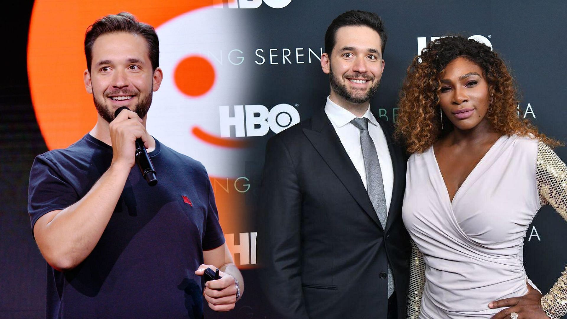 Alexis Ohanian (L) and Serena Williams.