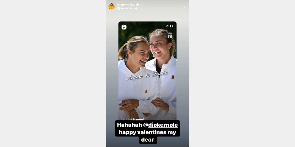 Nick Kyrgios&#039; Instagram story