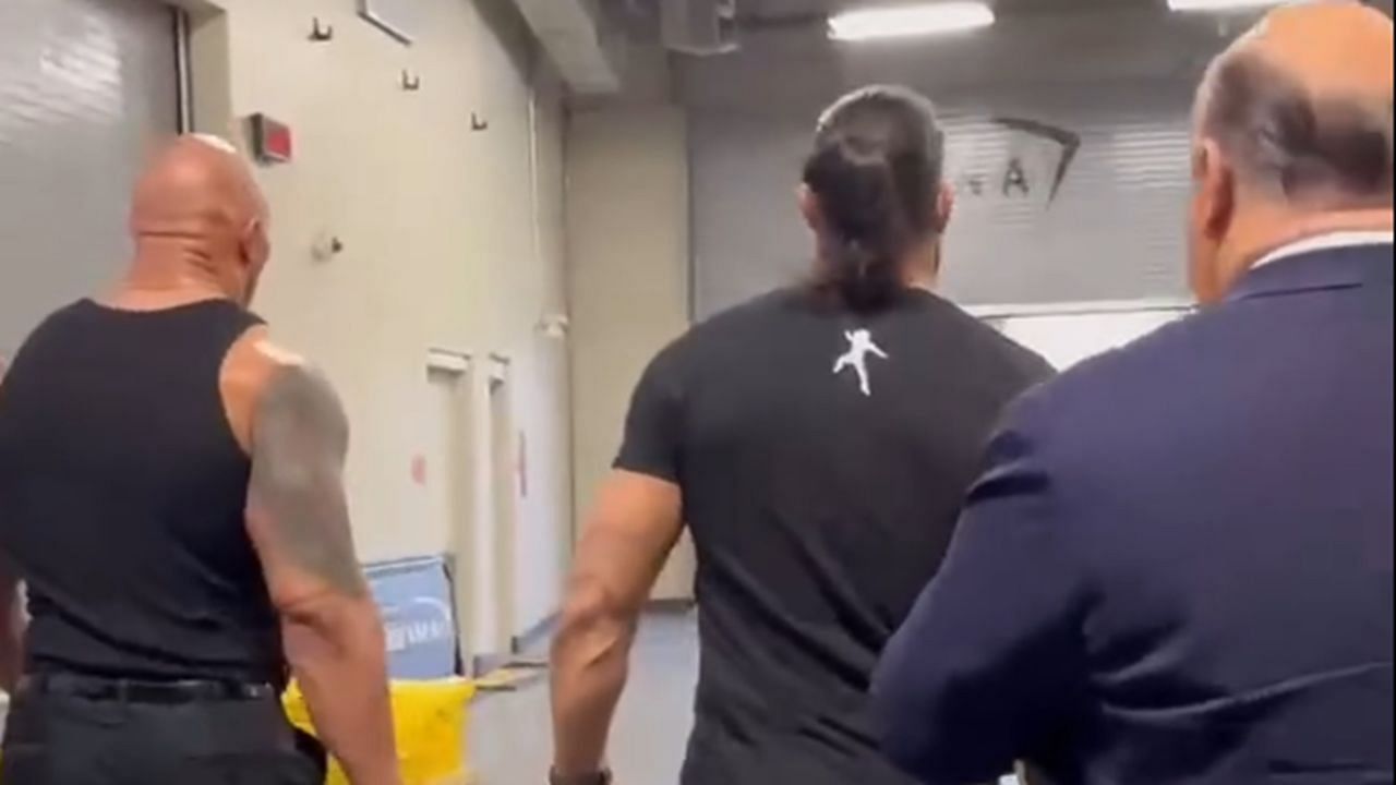 The Rock and Roman Reigns leaving together (via WWE