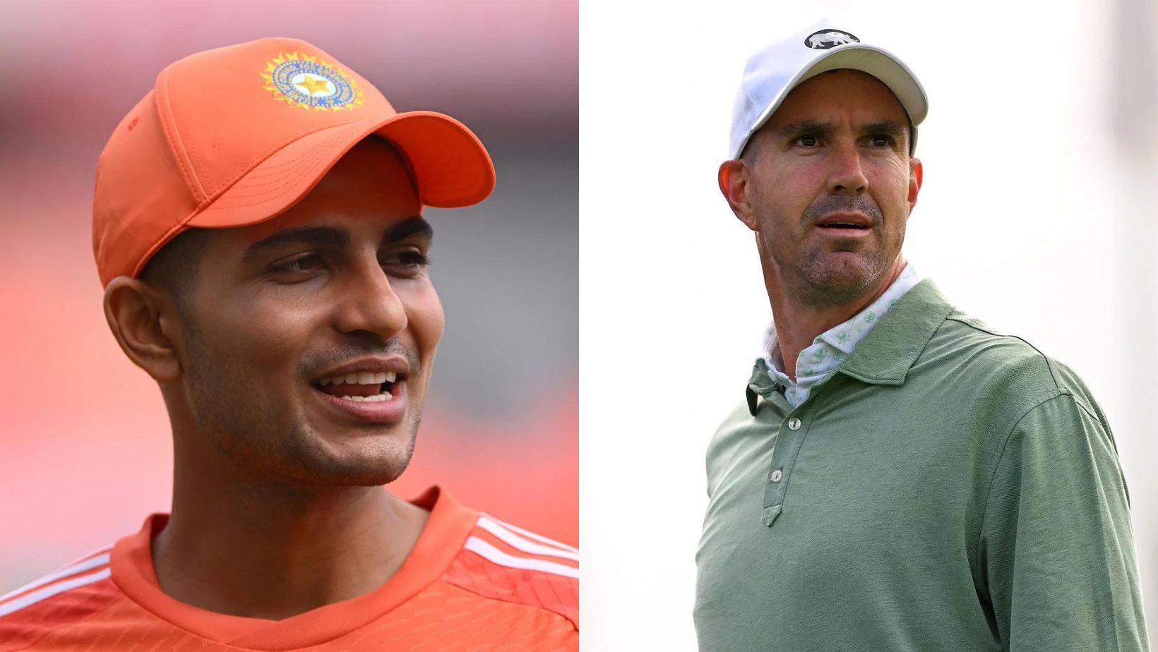 Shubman Gill (L) and Kevin Pietersen. 