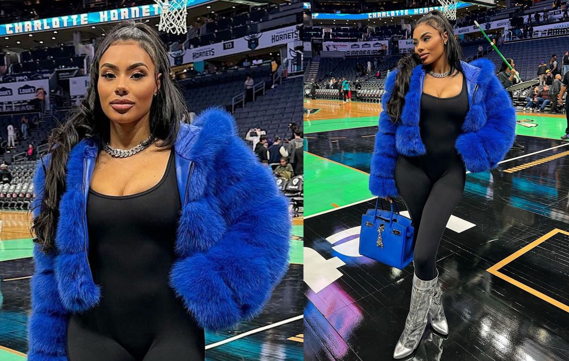 Pj Washington S Wife Alisah Shows Off Stunning 1899 Darucci Crop Top Courtside At Hornets Game