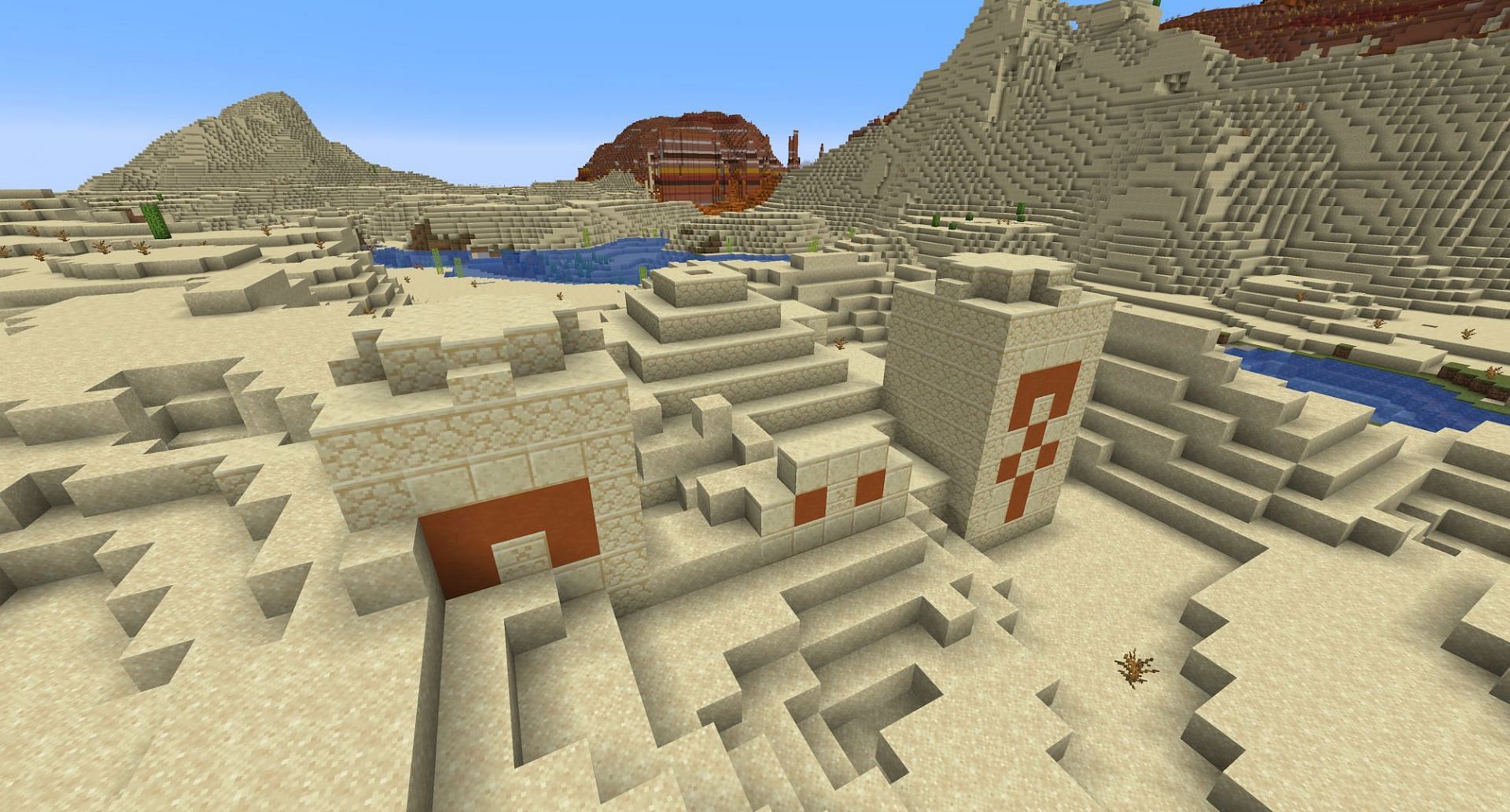 A buried desert temple, potentially flush with ancient treasure (Image via Mojang)