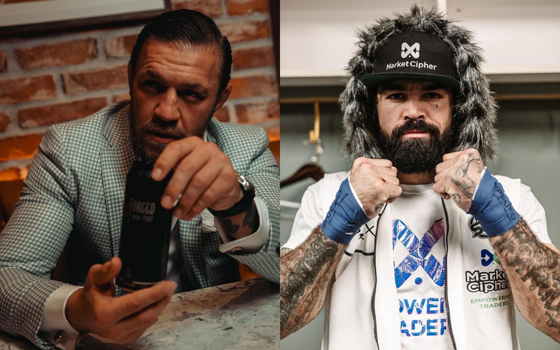 Mike Perry (right) offers an unusual challenge to Conor McGregor (left) [Image via: @thenotoriousmma and platinummikeperry on Instagram]
