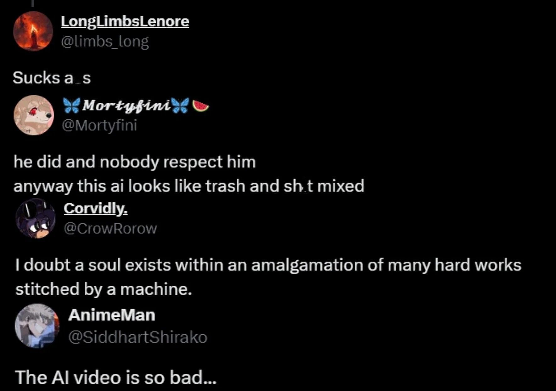 Fans react to the video posted by the AI tool (Screengrab via X)