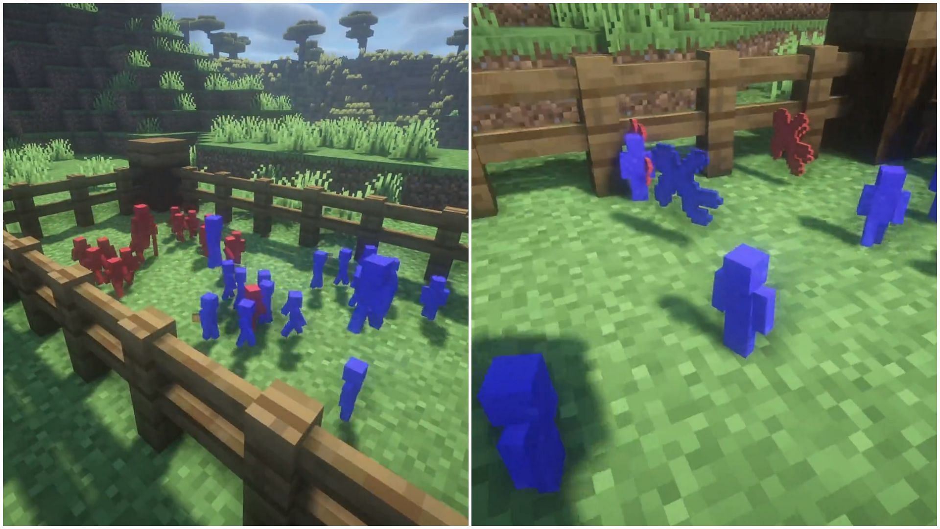 Minecraft Redditor showcases mod that adds adorable clay soldiers to the game (Image via Reddit/u/Twurti)
