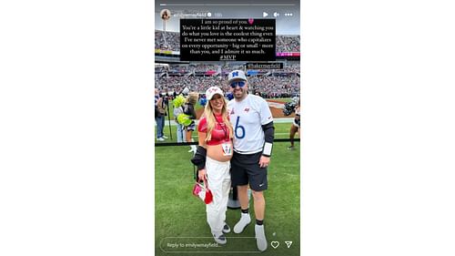 Baker Mayfield's wife Emily shares Pro Bowl snap on Instagram (Credit: @emilywmayfield)