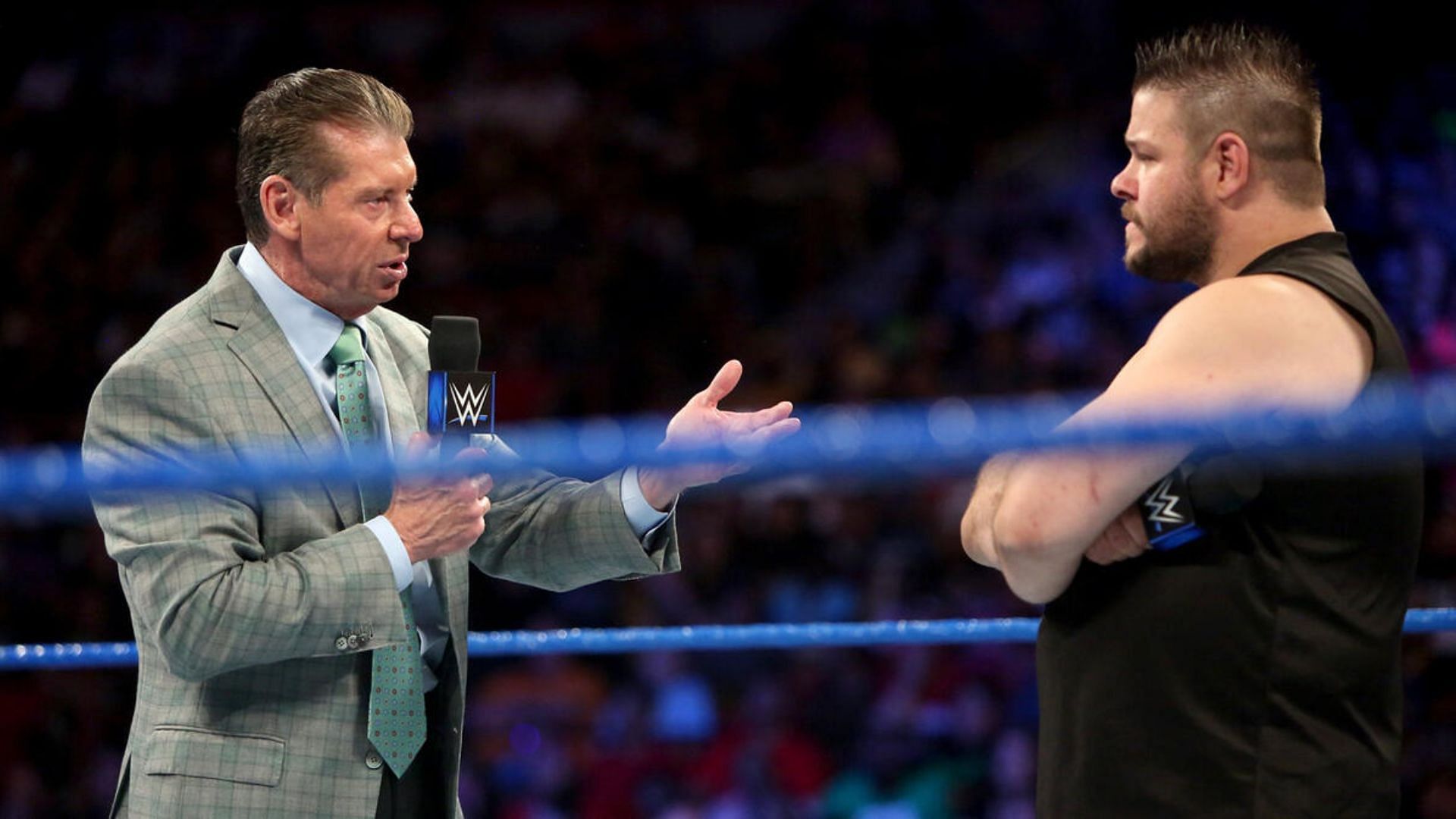 Kevin Owens and Vince McMahon on an episode of WWE SmackDown.