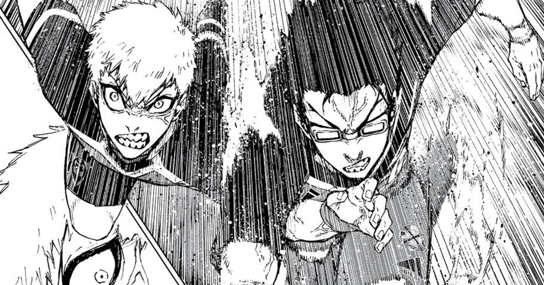 Raichi Jingo and Zantetsu Tsurugi as seen in the Blue Lock manga (Image via Kodansha)