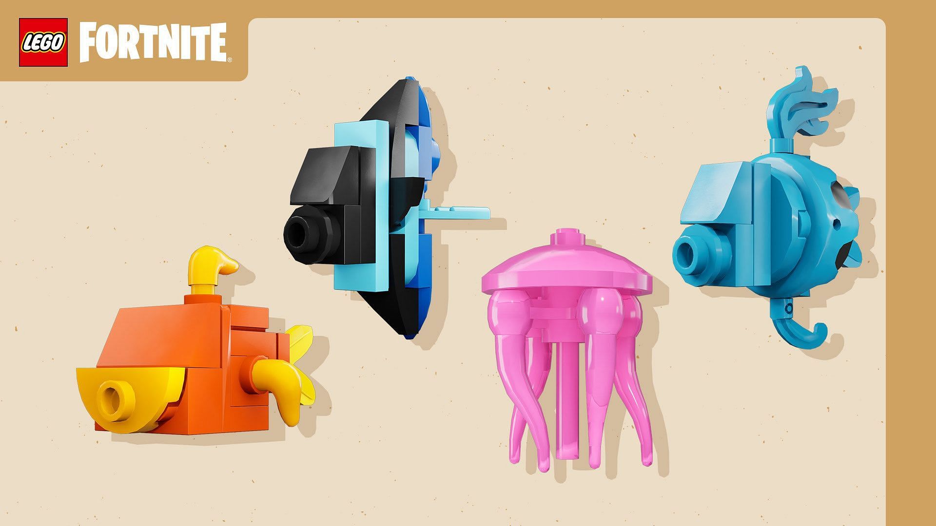 Types of fish in LEGO Fortnite (Image via Epic Games)