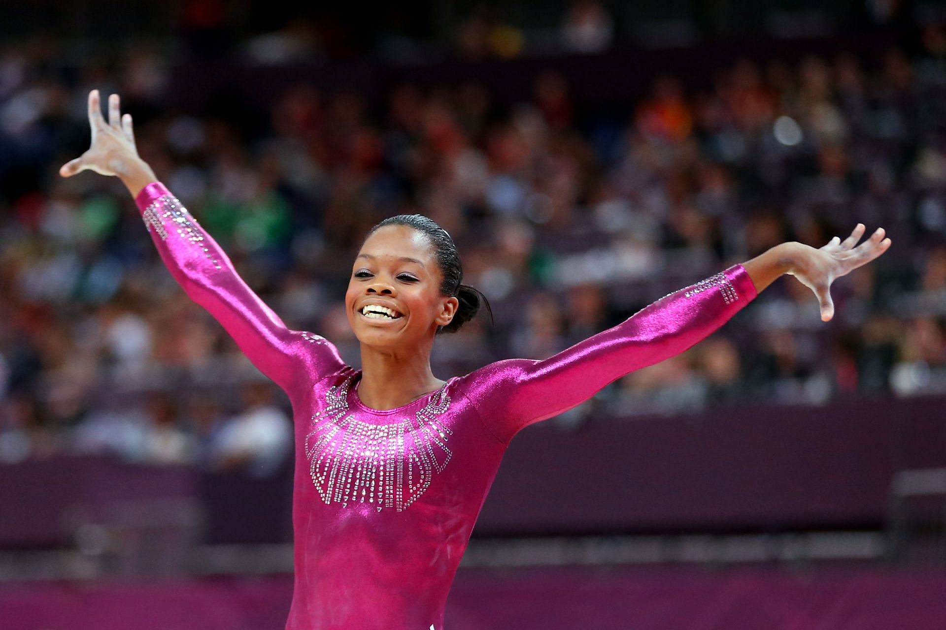 Gabrielle Douglas at the London 2012 Olympics. (Photo by Streeter Lecka/Getty Images)