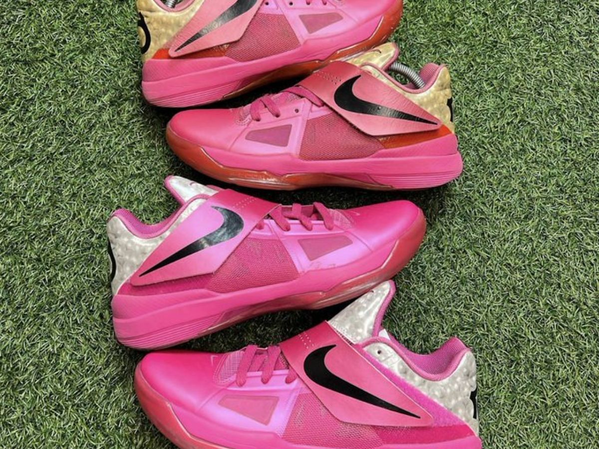 Nike KD 4 &ldquo;Aunt Pearl&rdquo; sneakers restock (Image via Twitter@SBDetroit)