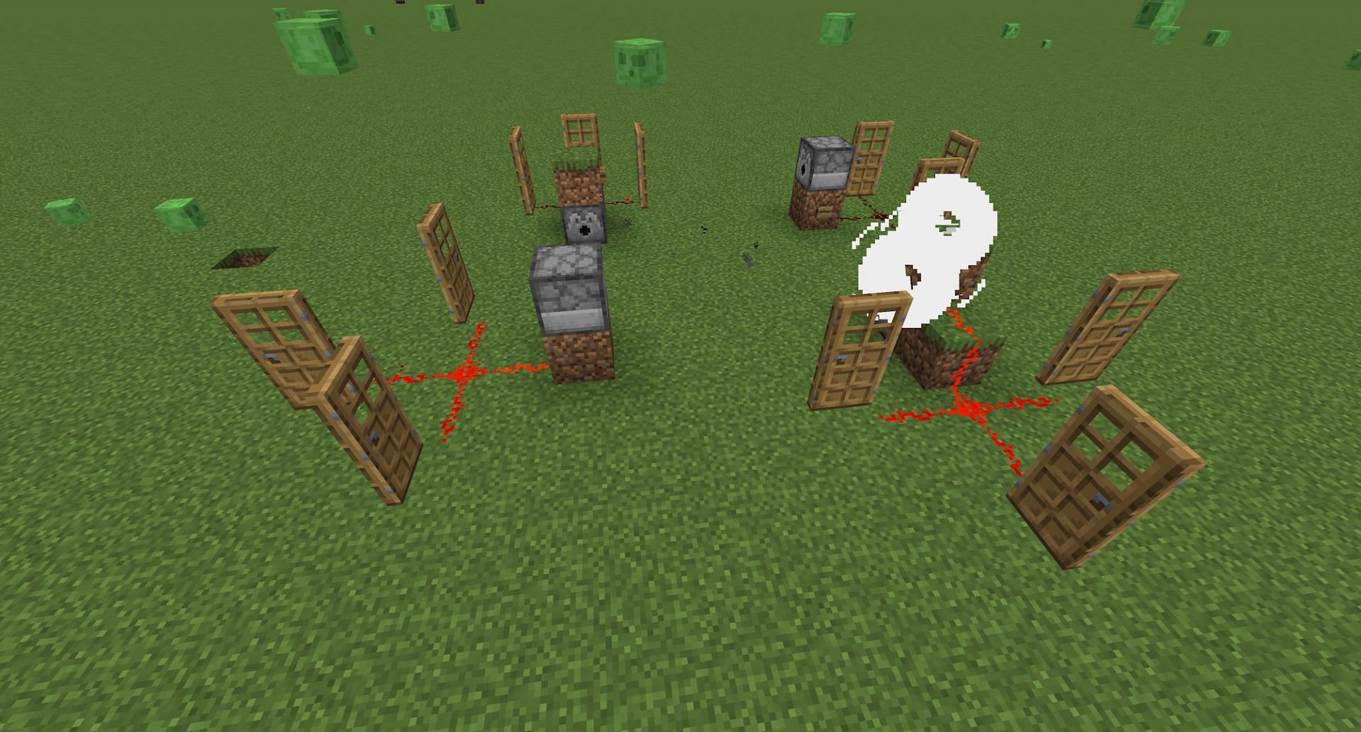 A basic wind charge noise machine (Image via Mojang)