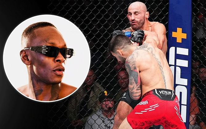 WATCH: Israel Adesanya's real-time shocked reaction to Alexander Volkanovski getting knocked out by Ilia Topuria
