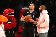 Former Minnesota Timberwolves shooting guard Zach LaVine (middle)