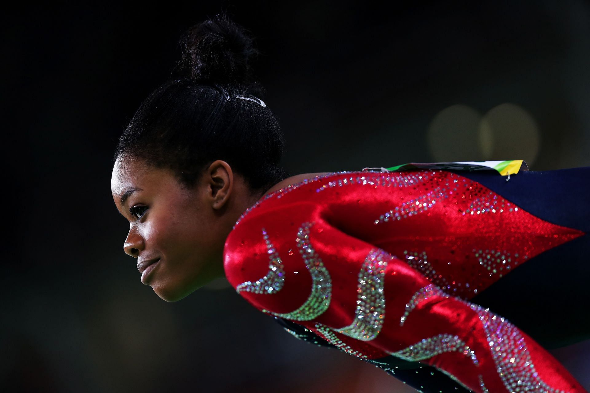 Gabrielle Douglas during women&#039;s qualification for Artistic Gymnastics at the Rio 2016 Olympic Games (Photo by Tom Pennington/Getty Images)