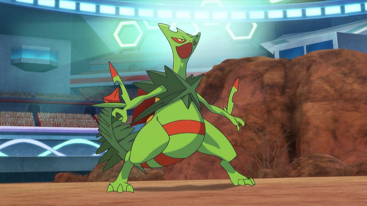 Mega Sceptile as seen in the anime (Image via The Pokemon Company)