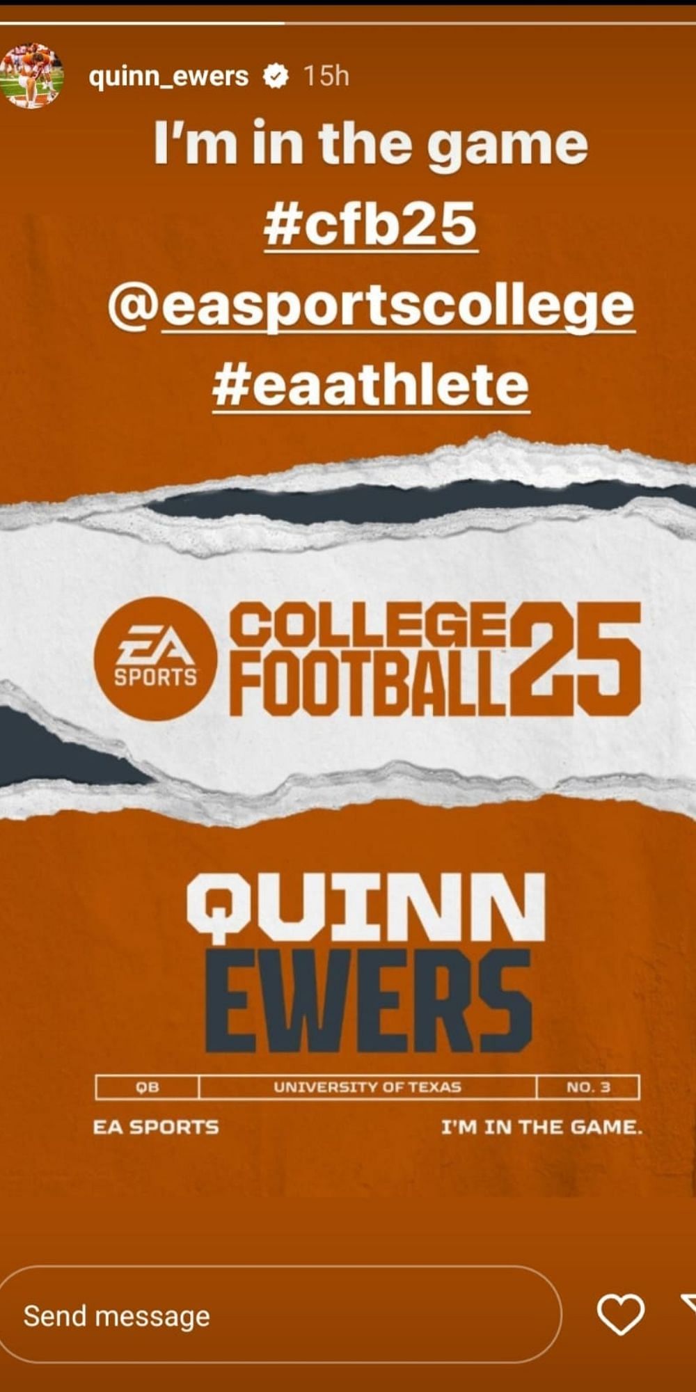 Quinn Ewers&#039; revelation about the EA Sports College Football 25.