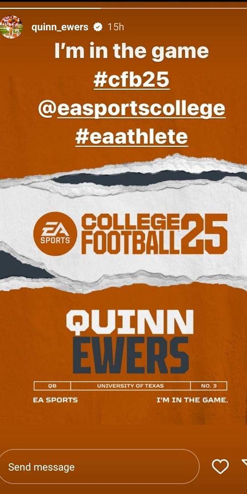 Quinn Ewers' revelation about the EA Sports College Football 25.