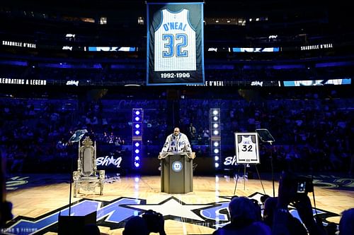 The Orlando Magic retired Shaquille O'Neal's jersey on Tuesday.