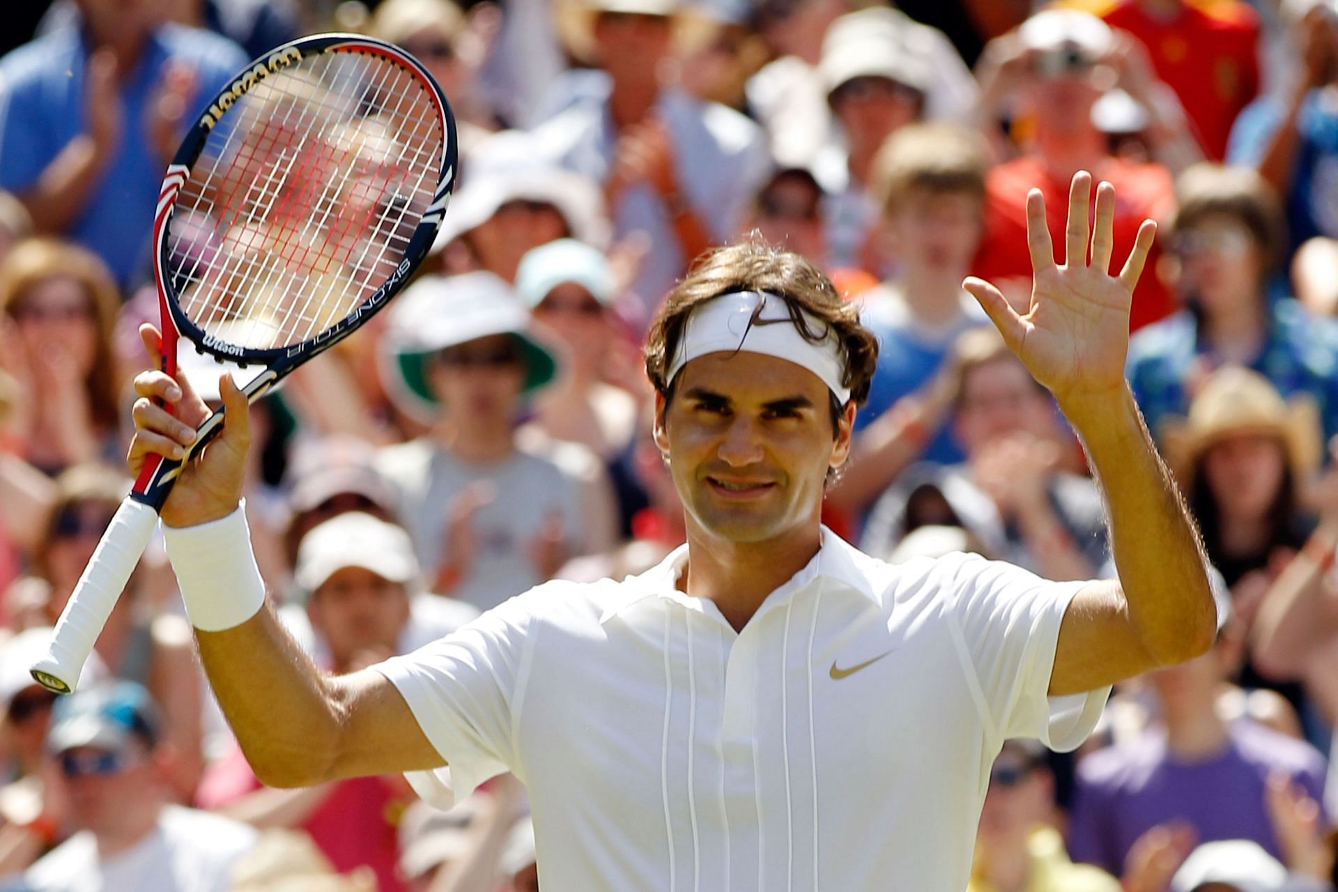 Roger Federer at the 2010 Wimbledon Championships - Getty Images