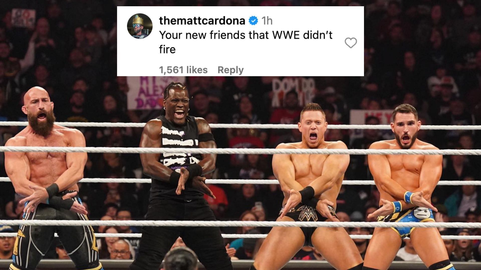 Matt Cardona shares a hilarious comment on The Miz&#039;s Instagram post after RAW.