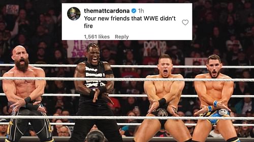 Matt Cardona shares a hilarious comment on The Miz's Instagram post after RAW.