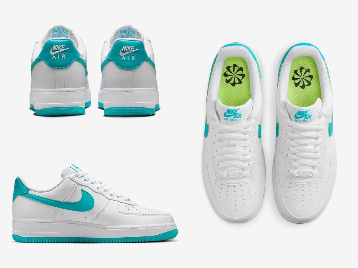 A closer look at the Nike Air Force 1 Low Next Nature Dusty Cactus sneakers (Image via YouTube/@ragnoupdates)