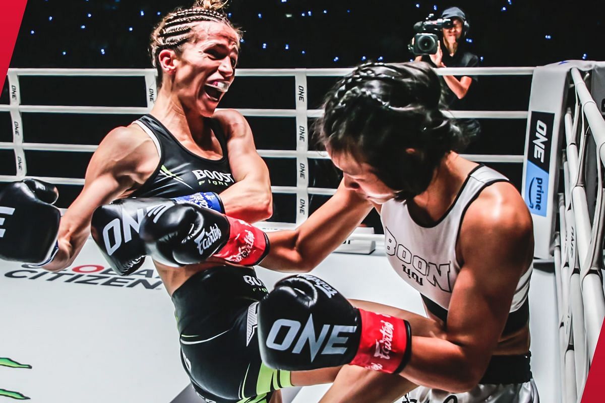 Cristina Morales (L) vs Supergirl (R) | Image by ONE Championship