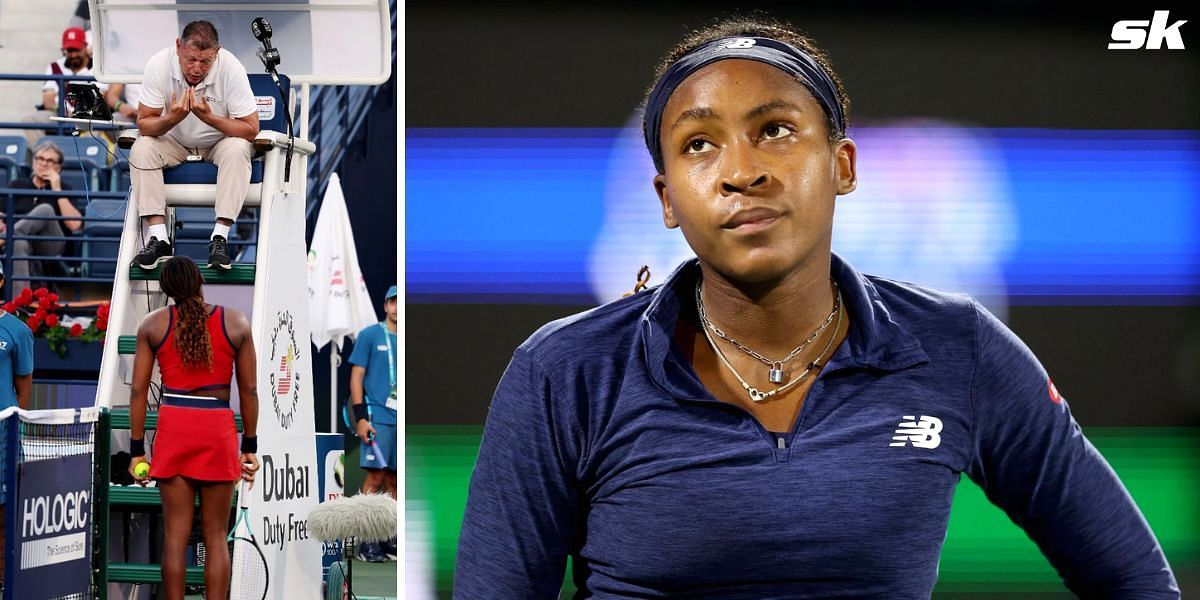 Coco Gauff involved in a heated exchange with chair umpire in Dubai 3R