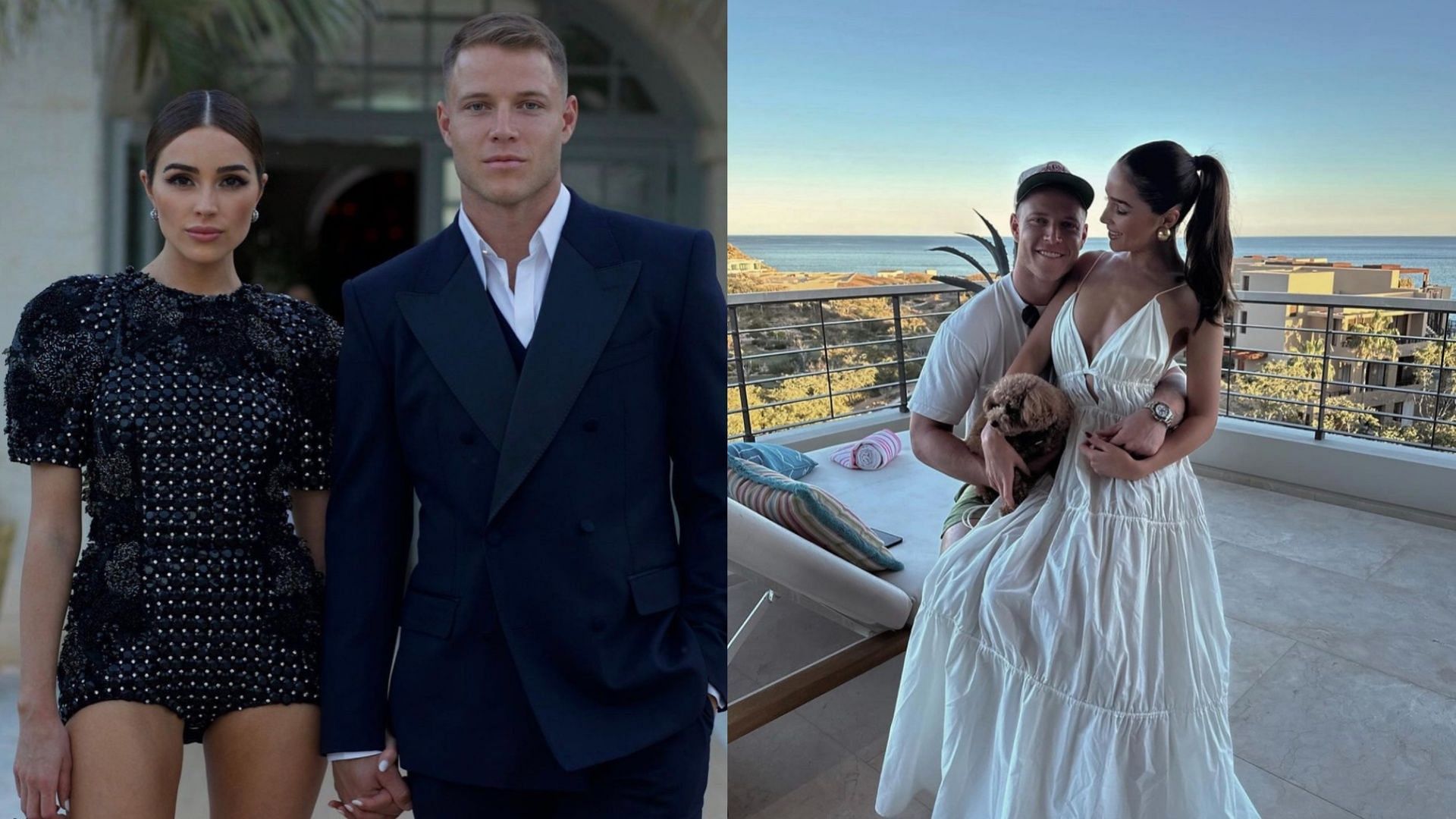 Fans want Christian McCaffrey and Olivia Culpo to get married. (Images via Instagram/@christianmccaffrey &amp; @oliviaculpo)