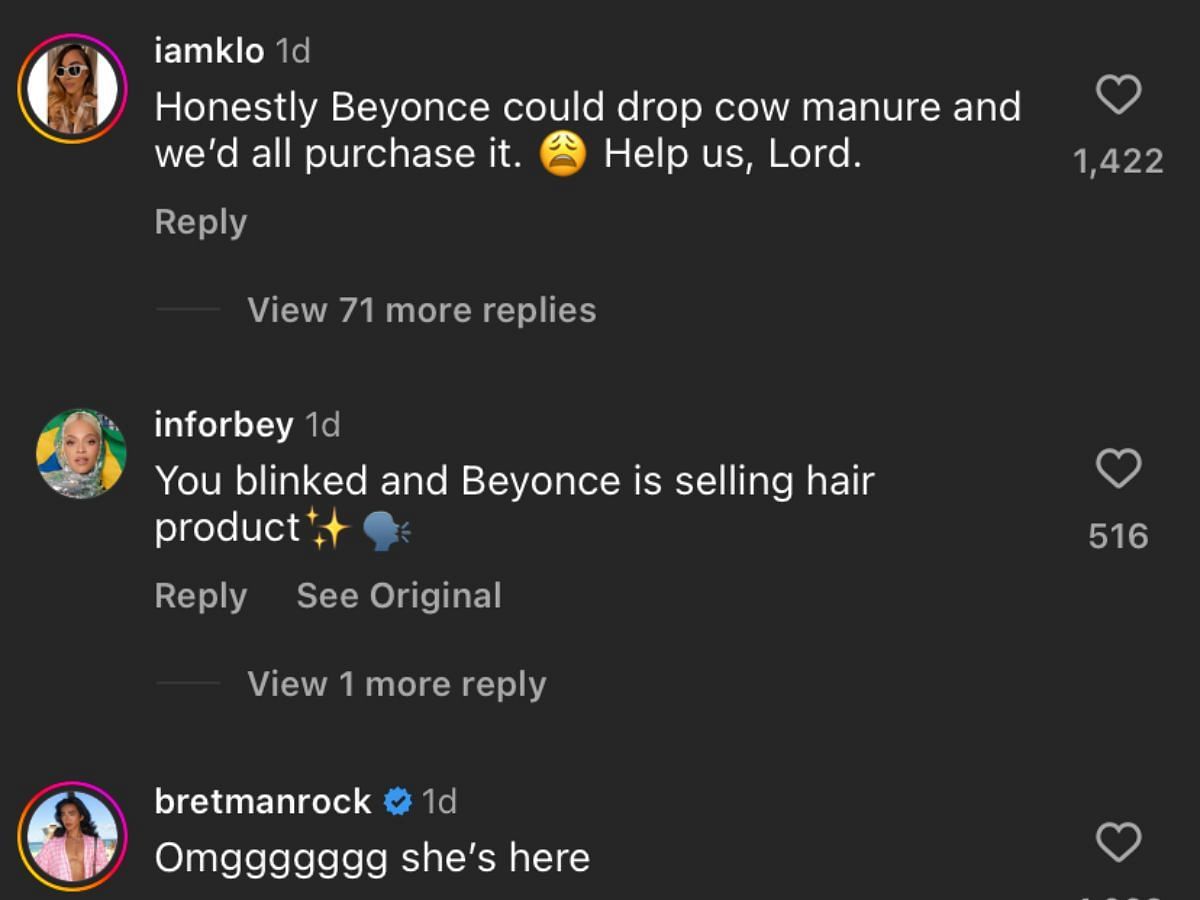 Queen Bey&#039;s fans express excitement over C&eacute;cred (Image via Instagram/ @beyonce)