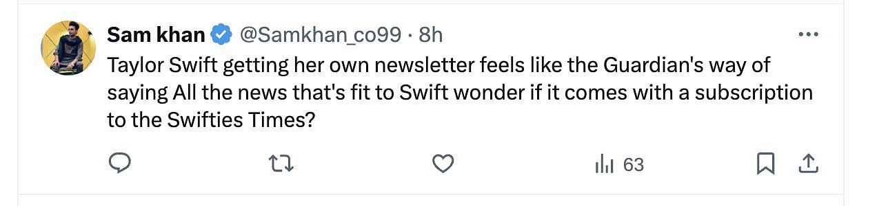 The Guardian starts a weekly newsletter, Swift Note: Details and social media users&#039; reactions explored. (Image via @PopCrave/ X)