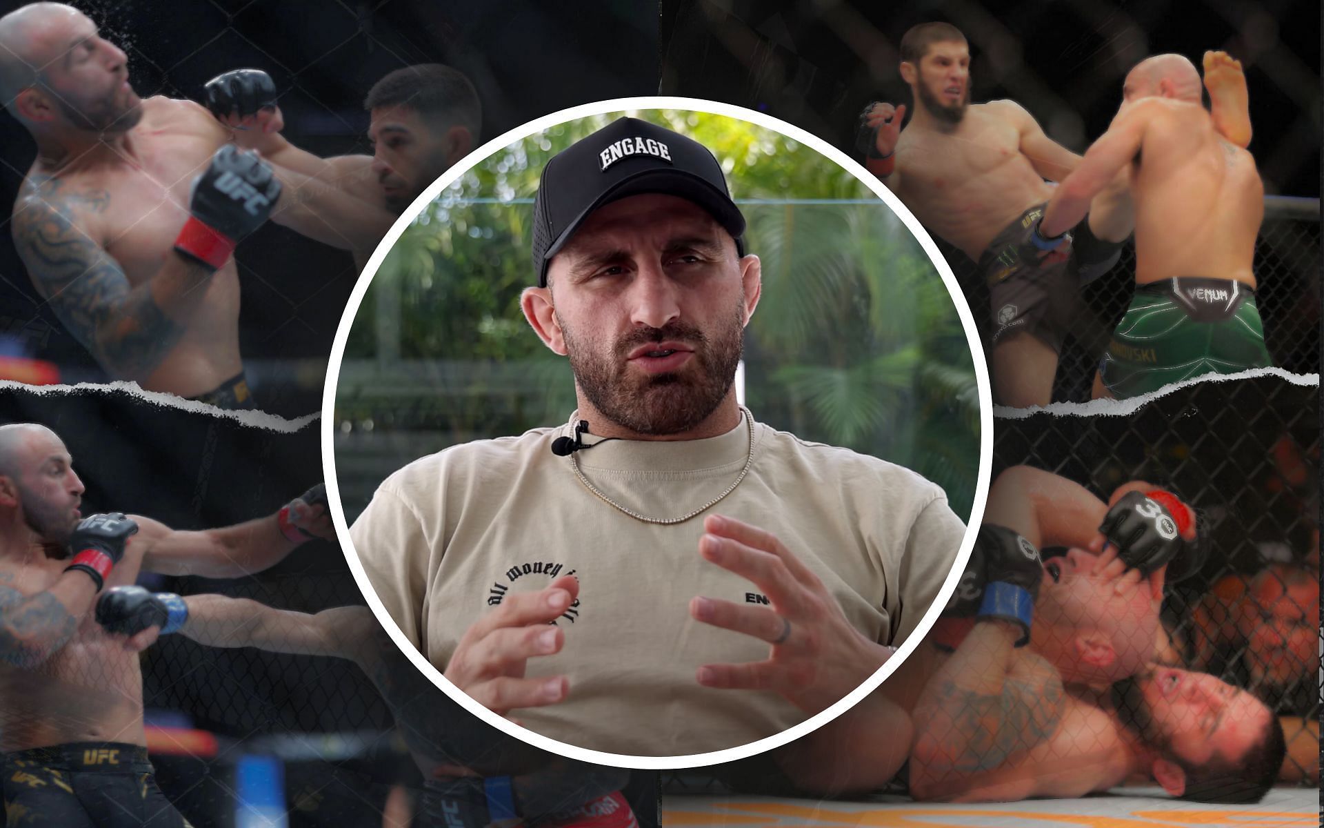 Alexander Volkanovski (Center) sheds light on mindset going into title fight at UFC 298 [Image credits: @alexvolkanovskiOfficial &amp; Getty Images]