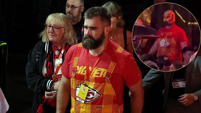 WATCH: Jason Kelce parties in Luchador mask as Chiefs head to Vegas nightclub for Super Bowl after-party