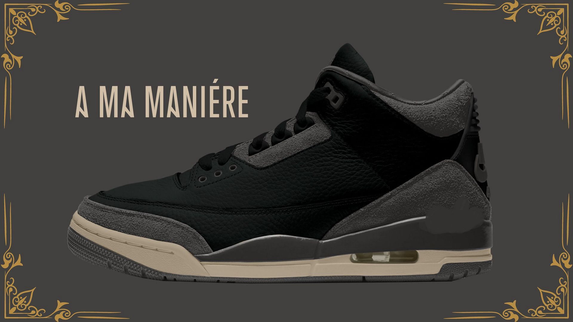 A Ma Maniere x Air Jordan 3 sneakers (Image via Instagram/@zsneakerheadz)