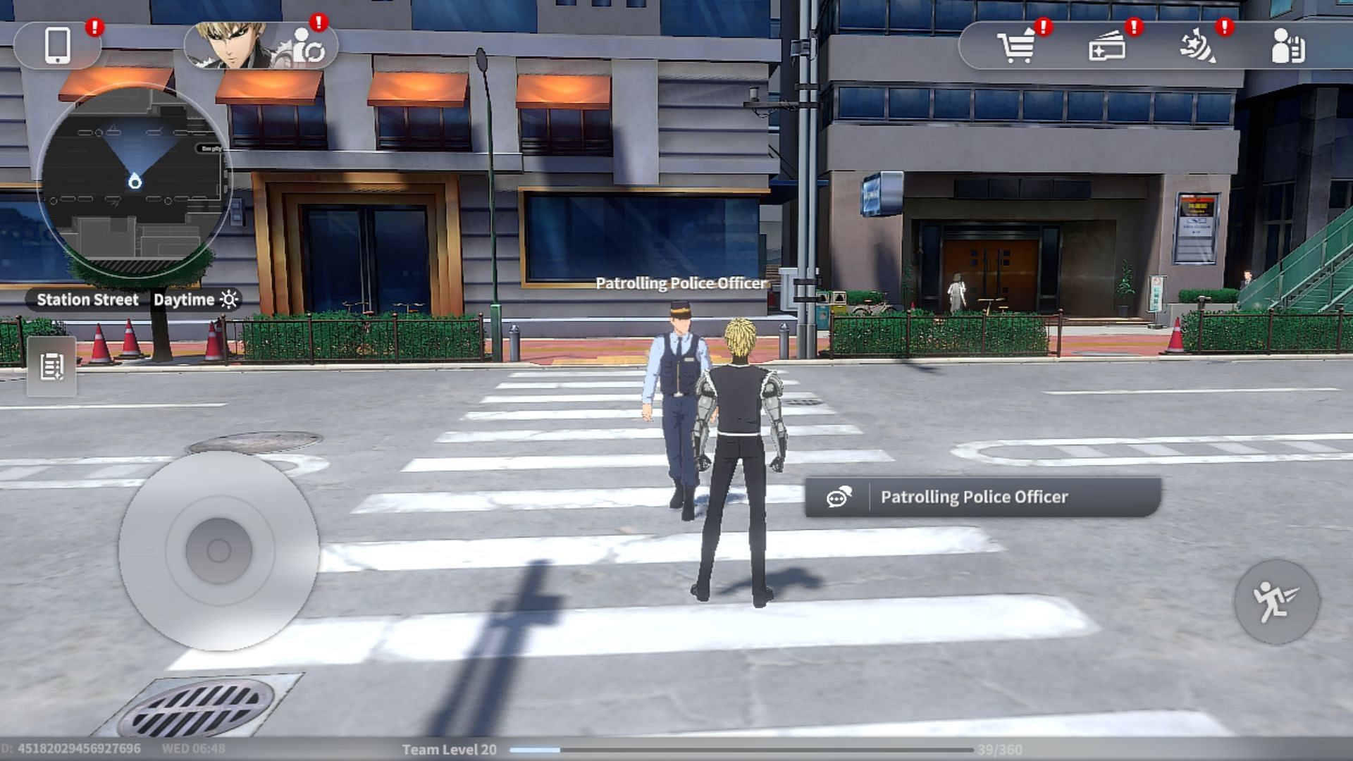 Stop a police officer patrolling on Station Street and get your eighth Fresh Server in City Z (Image via Perfect World)