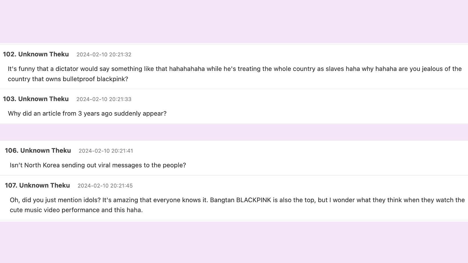 Netizens react to the claims of North Korean media. (Image via Theqoo &amp; Google Translate)