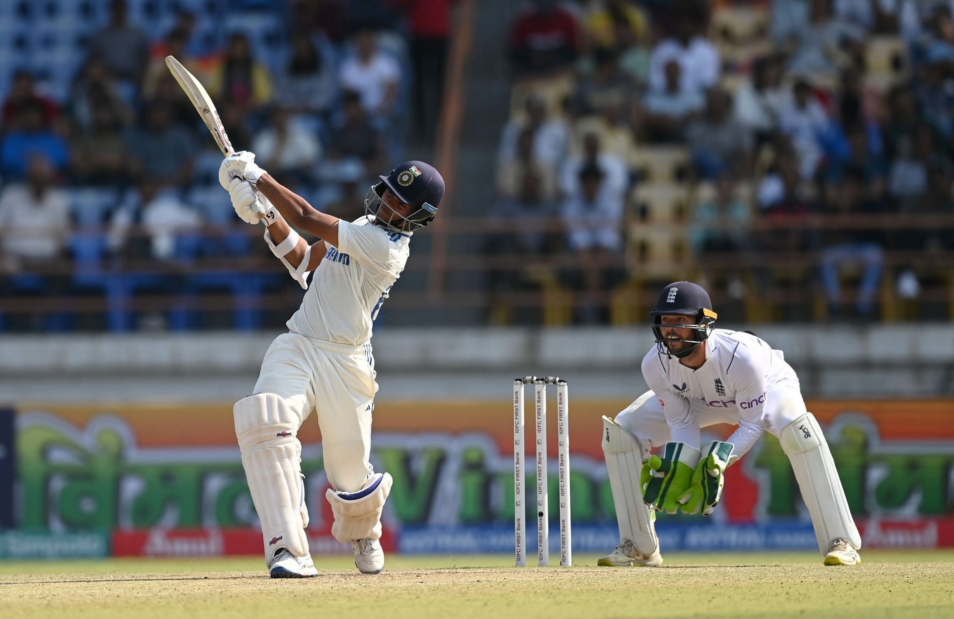 Yashasvi Jaiswal struck nine fours and five sixes during his innings. [P/C: Getty]