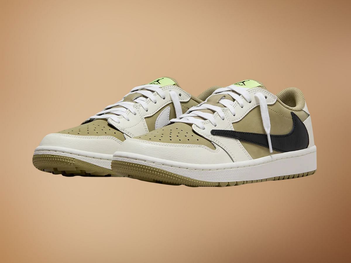 Jordan 1 Retro Low Golf Travis Scott Neutral Olive (Image via StockX)