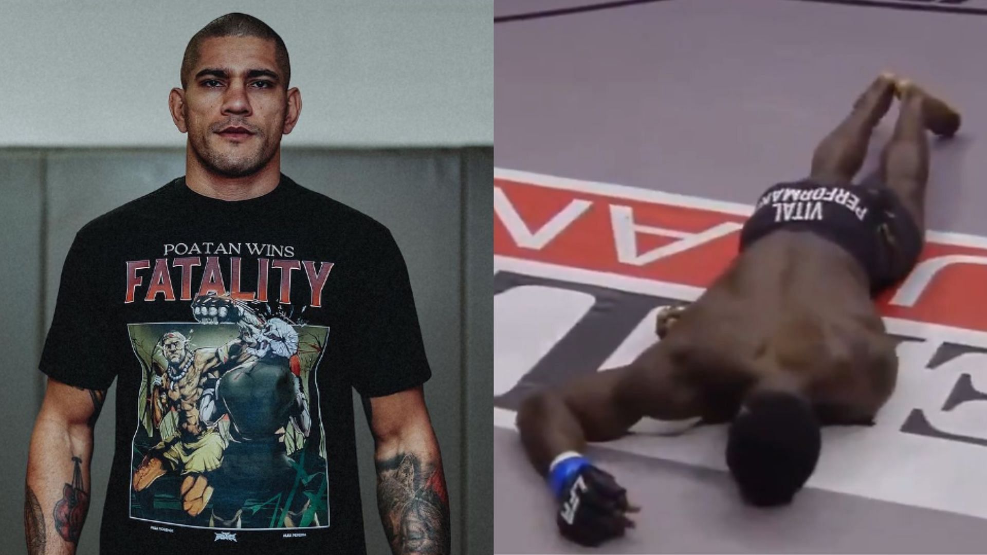 Alex Pereira (left) recalls scary moment he knocked out an opponent for over 5 minutes [Images courtesy of @alexpoatanpereira on Instagram &amp; @LFAFighting on X]