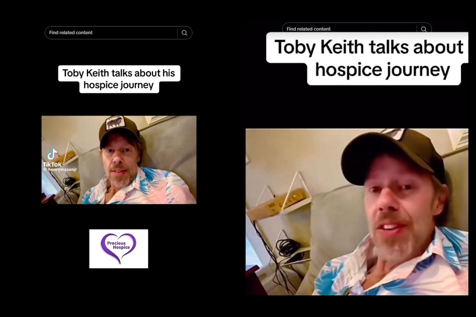 Claims of the musician sharing a &quot;hospice&quot; video go viral (Image via henrymasonjr/TikTok)
