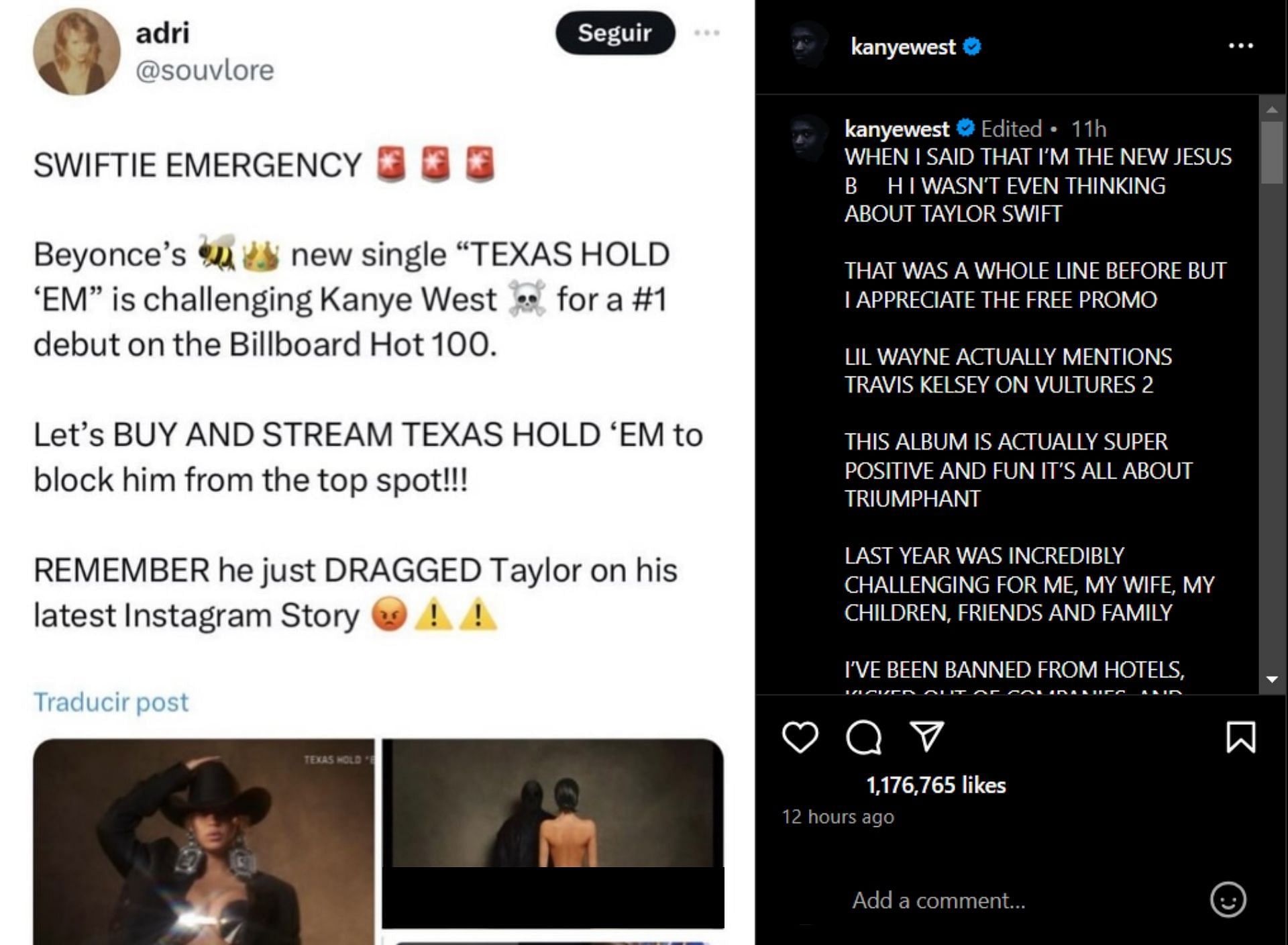 Kanye West&#039;s Instagram post (Image via Instagram/@kanyewest)