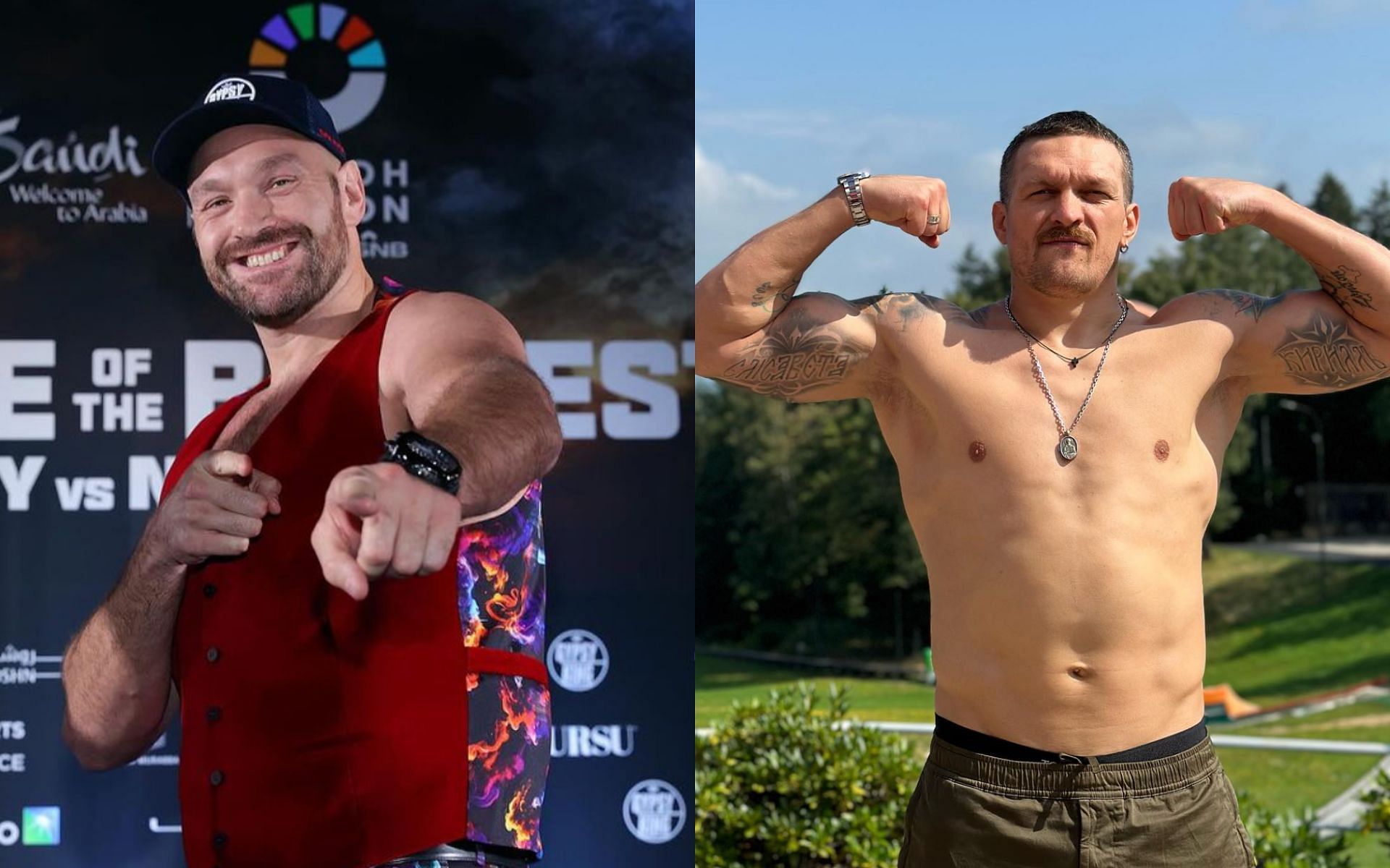 Tyson Fury (left) and Oleksandr Usyk (right) agree to new fight date for title unification bout [Photo Courtesy @tysonfury and @usykaa on Instagram]