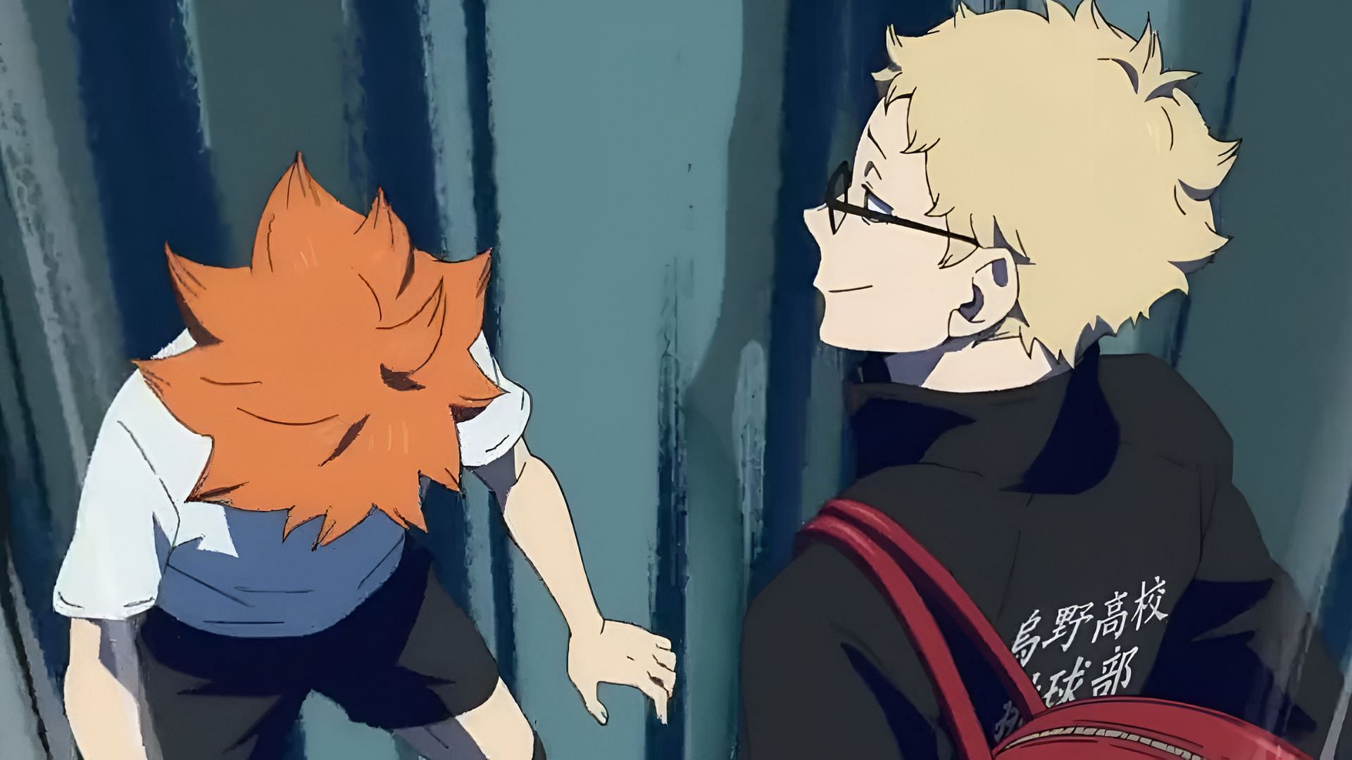 Hinata and Tsukishima as seen in Haikyuu!! (Image via Production I.G)