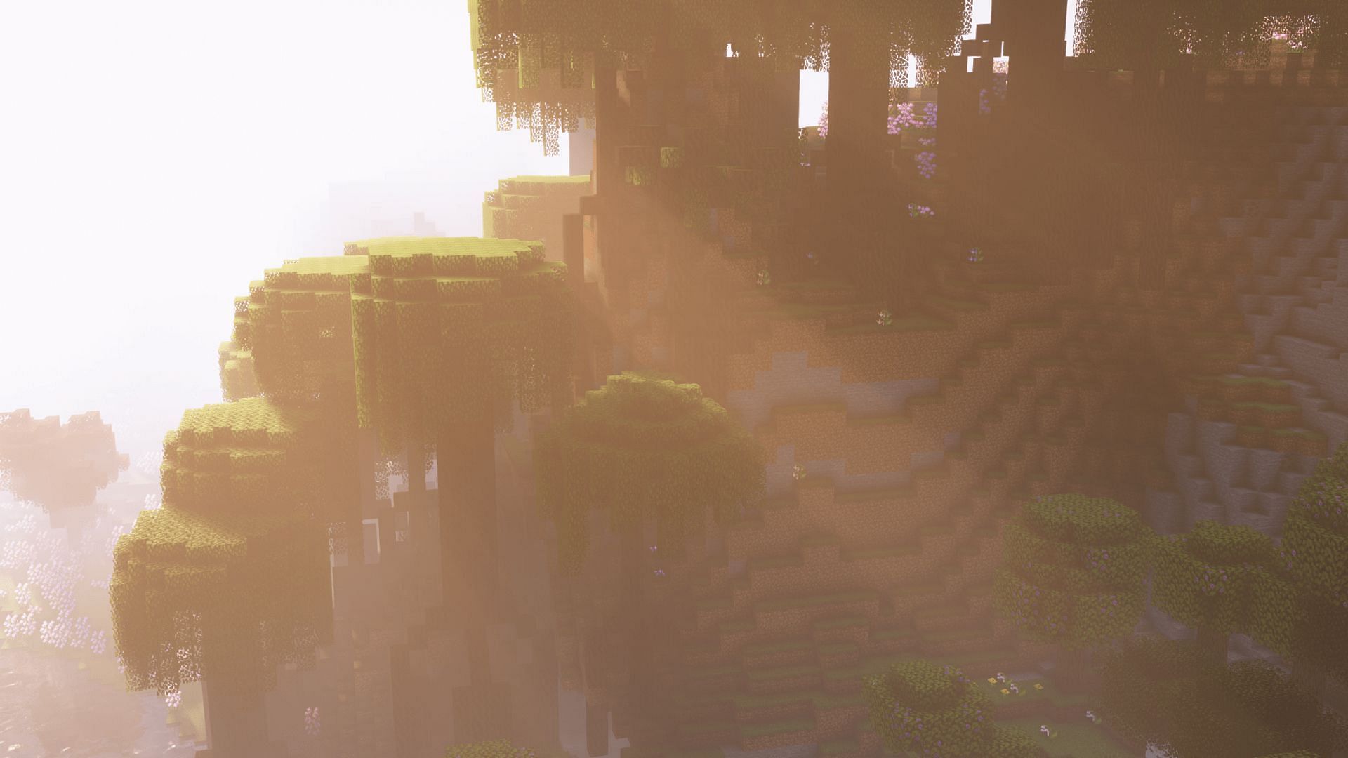 A sunset rendered in Minecraft with Iris Shaders (Image via Coderbot/Modrinth)