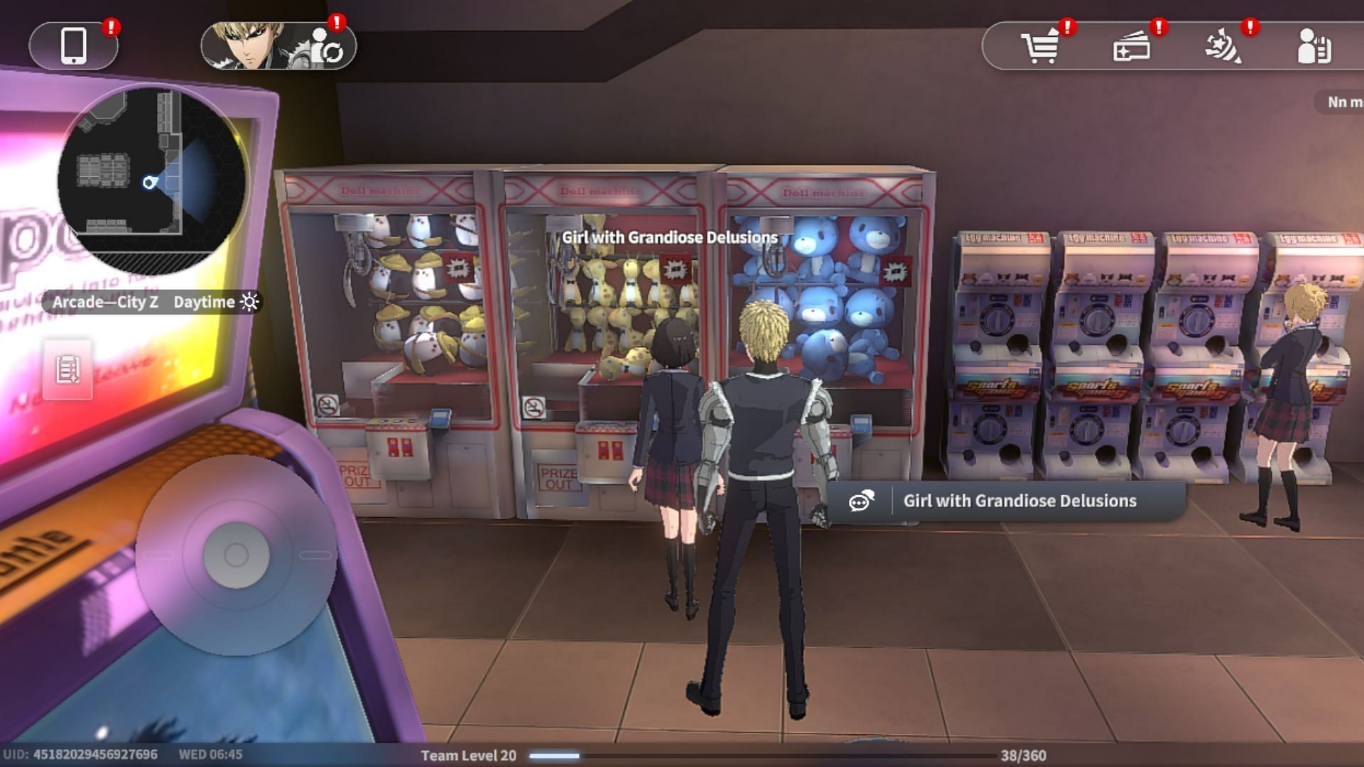 A girl inside Arcade Center will give you the fifth Fresh Server in City Z (Image via Perfect World)