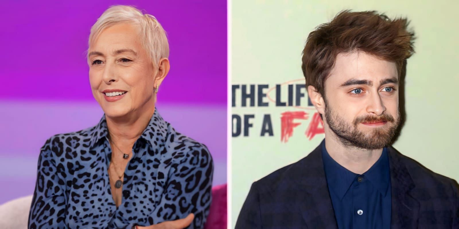 Martina Navratilova (L) and Daniel Radcliffe